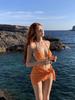 2026 Summer Tassel Trim Bikini Set Two Piece Swimsuit High Waisted Halter Monokini Push Up Sexy Holiday Print