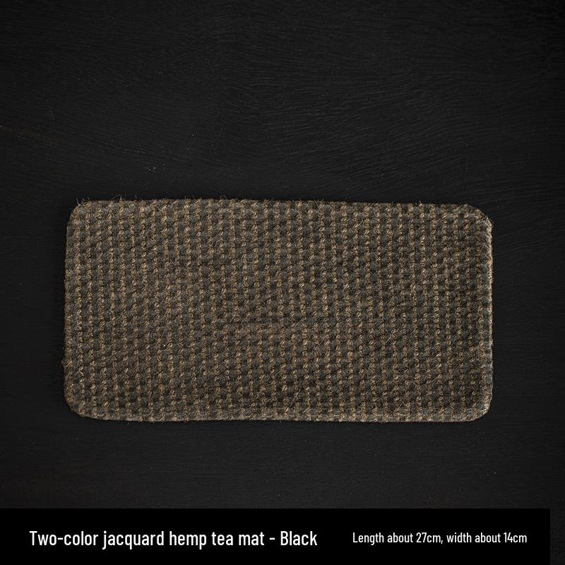Two-Color Jacquard Tea Mat - Handmade Plant-Dyed Coaster, Retro Style Fabric Tea Coaster