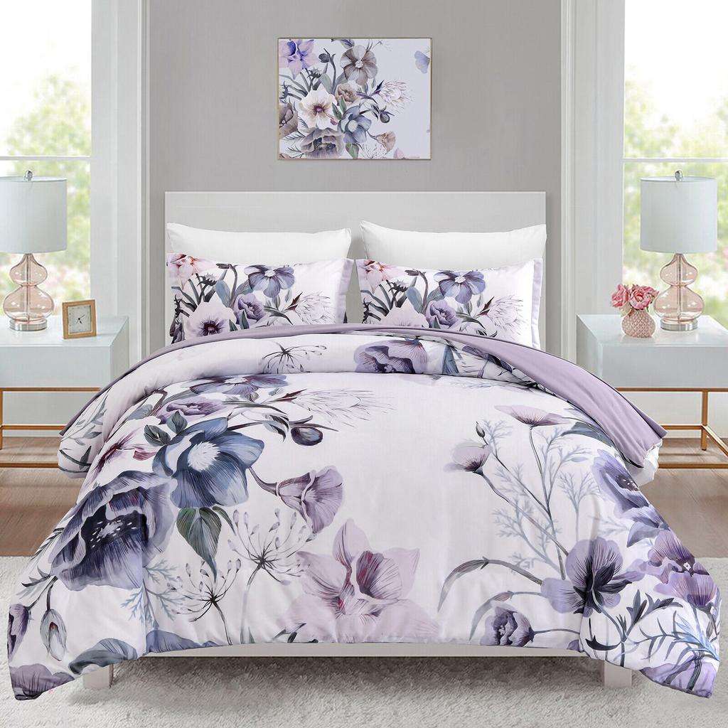 New Floral Soft Quilt/Doona/Duvet Cover Set Queen/King Size Bedding Mother's Day