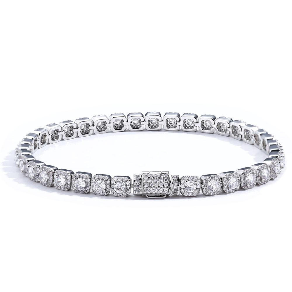 HHIOK Hip Hop Style 5/7mm Iced Tennis Chain 18K Gold Plated 5A Cubic Zirconia Fashion Exquisite Bracelet Gift for Men and Women