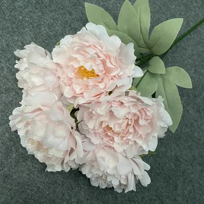 50cm Large Peony Artificial Fake Flowers Silk Bouquet 5 Heads for Table Vase Arrange Home Wedding Festive Decoration Carnation