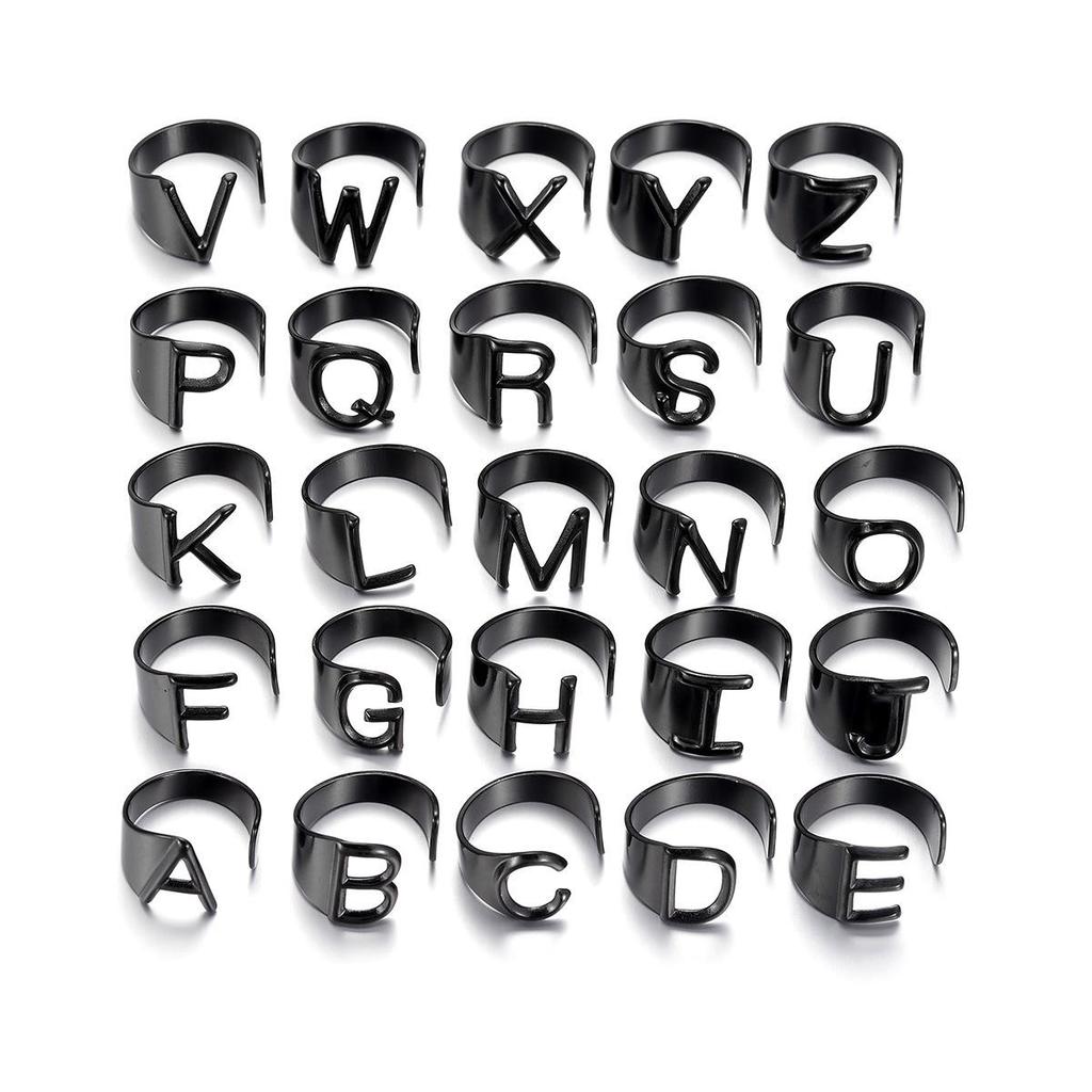 Retro Style 26 Letter Openable Couple Rings – Cool, Stylish, and Personal for Girls and Couples