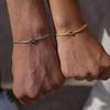 Handmade Stainless Steel Couple's Knot Bracelet & Snake Chain Necklace for Valentine's Day