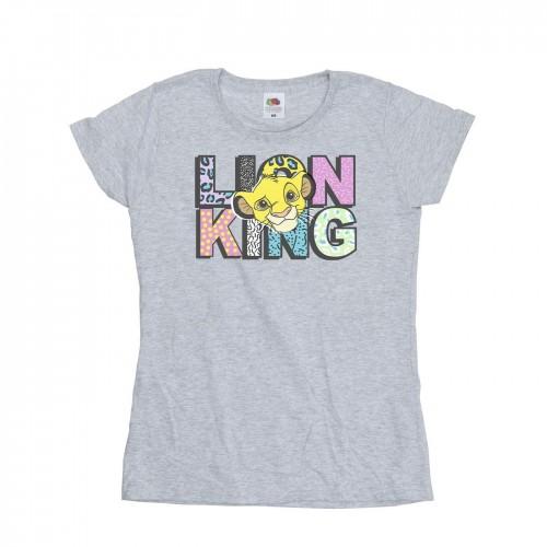 

Disney Womens/Ladies The Lion King Pattern Logo Cotton T-Shirt білий