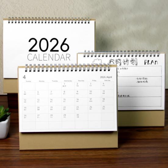 2026 Stolový kalendár so špirálovou väzbou Január až December 12 mesiacov Týždenný Mesačný plánovač
