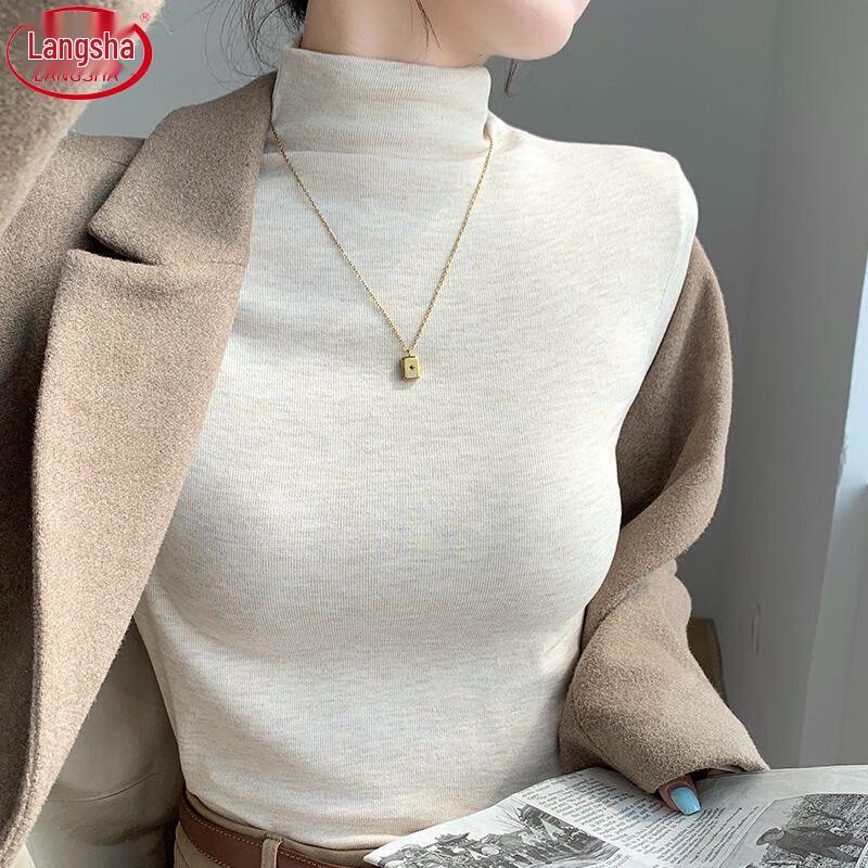Langsha Women s Brushed Thermal Mock Neck Long Sleeve Top XL (110-120 jin)