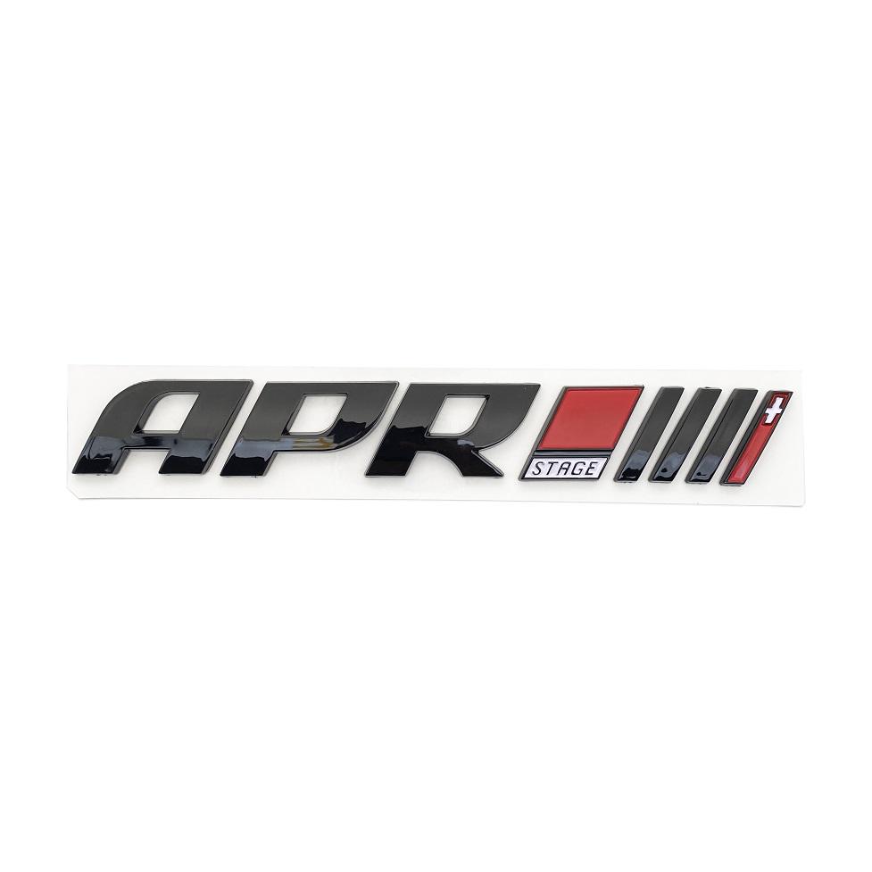 

New 3D Metal Letters Chrome Silver APR Stage III 3+ Emblem Car Trunk Decoration Logo Sticker Accessories For R8 RS A3 A4 Q5 Glossy Black