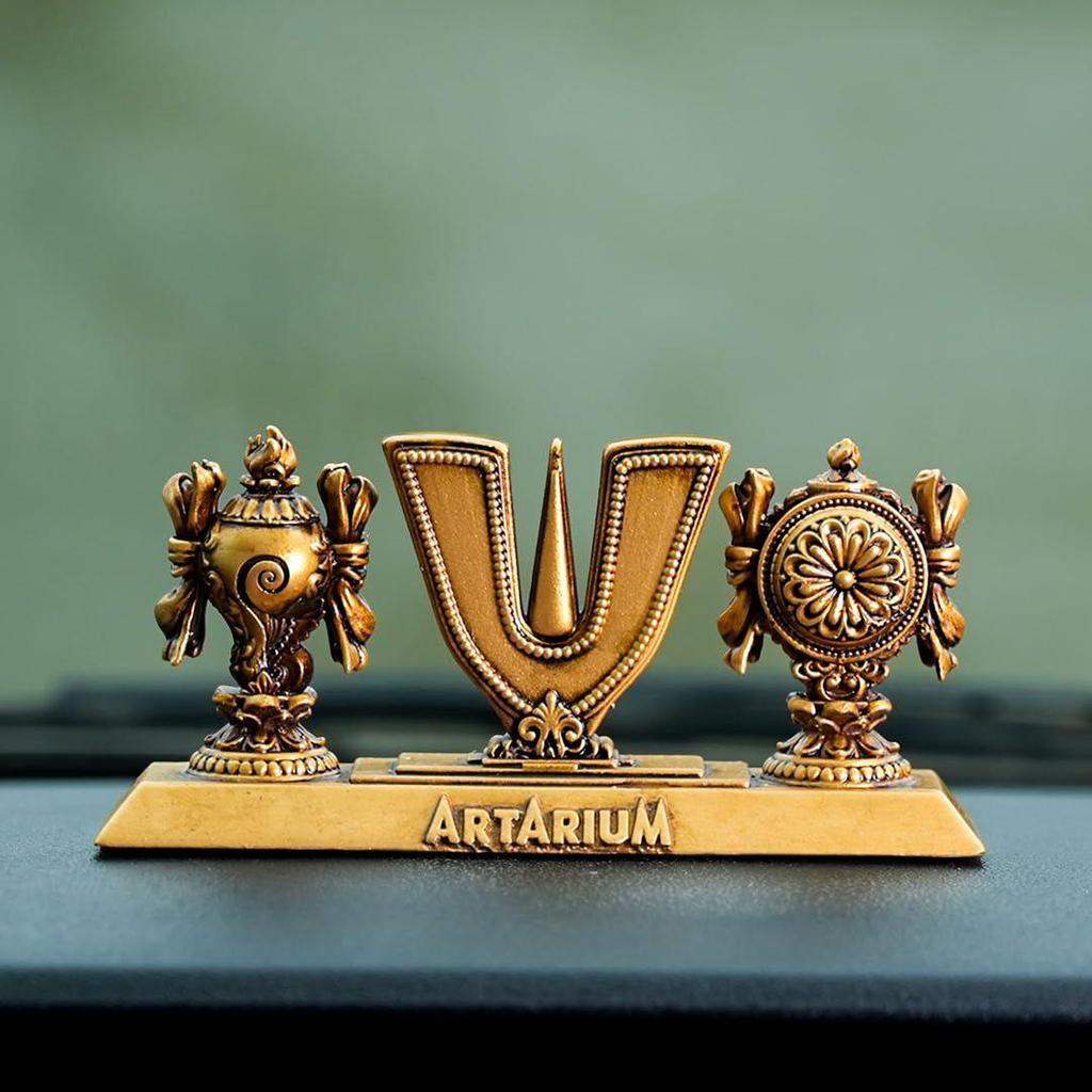 Vaishnav Tilak Sankh Chakra Tilak of Lord Vishnu for Home Temple & Office Material- Resin & Marble Dust