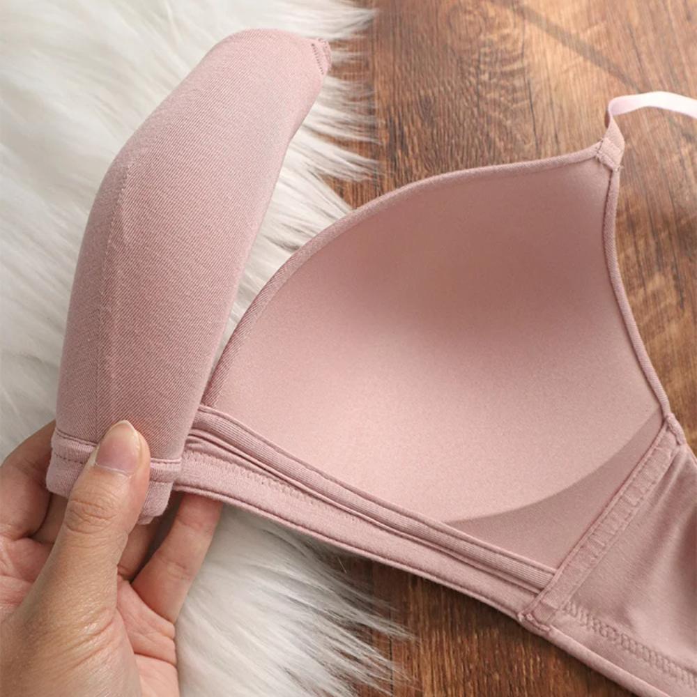 New Seamless Women's Underwear Sexy Deep V Push Up Bra Wireless Caramel Color Lingerie Adjustable Strap Comfort Brassiere