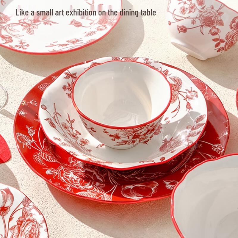 Set di Piatti in Ceramica Rose Holiday di Naijiang