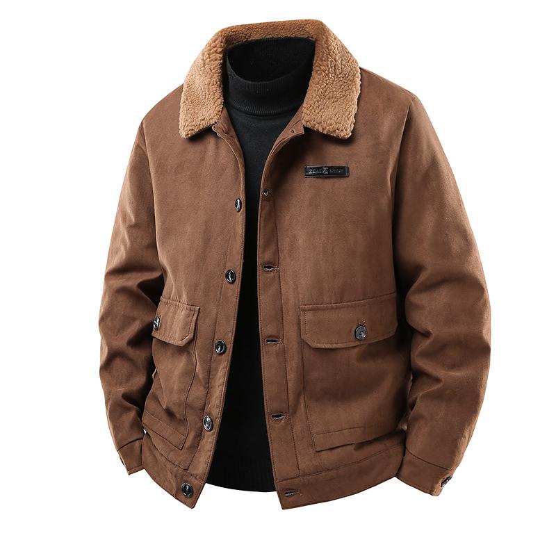 

Минималистичная стеганая куртка мужская 2026 куртка из овечьей шерсти замшевая куртка из оленьей кожи утолщенная хлопковая одежда хлопковая одежда дышащая рабочая повседневная куртка 5XL