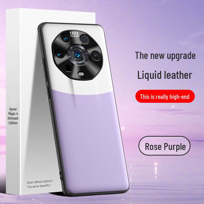 Liquid leather protective cover for Honor Magic 4 Ultimate Edition - anti-fall, one-piece design, ready to ship.