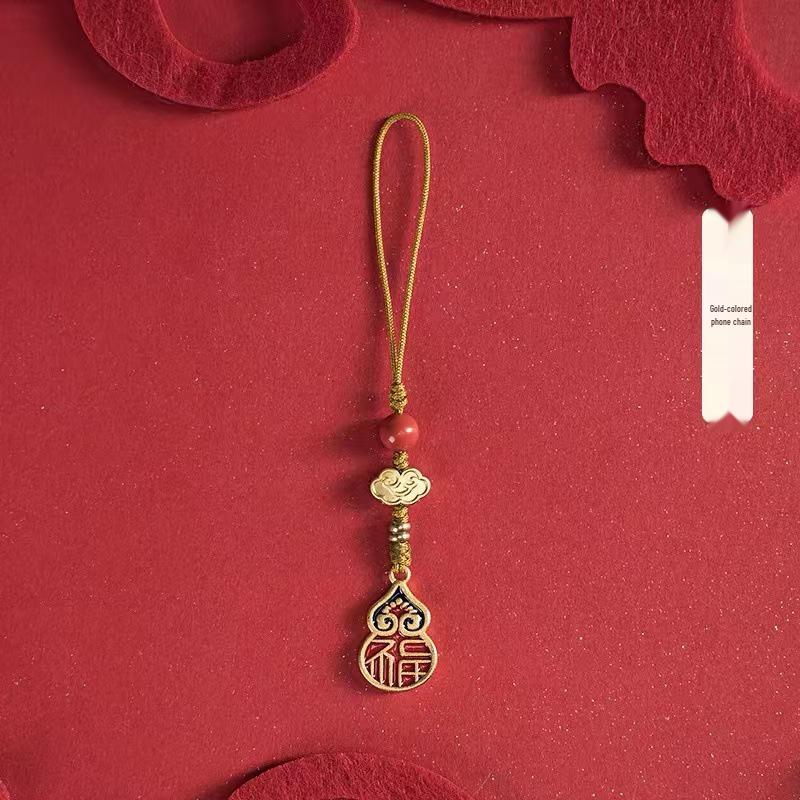

Подвеска для телефона и брелок в древнем стиле, песочное золото, тыква Фу Лу