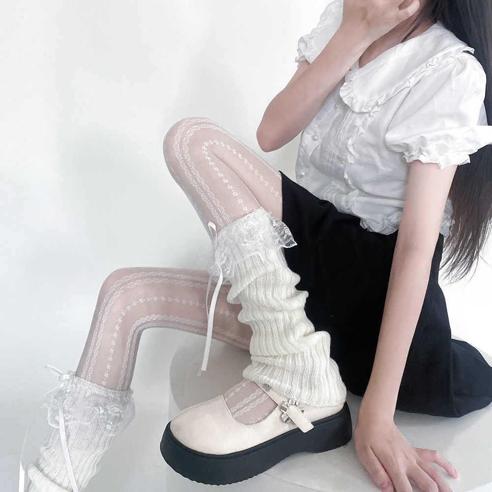 Gray Knitted Split Socks - Thick Ribbed Stripes, Calf-Length, Cozy Autumn/Winter Style, Loose Fit, Trendy Pile Socks