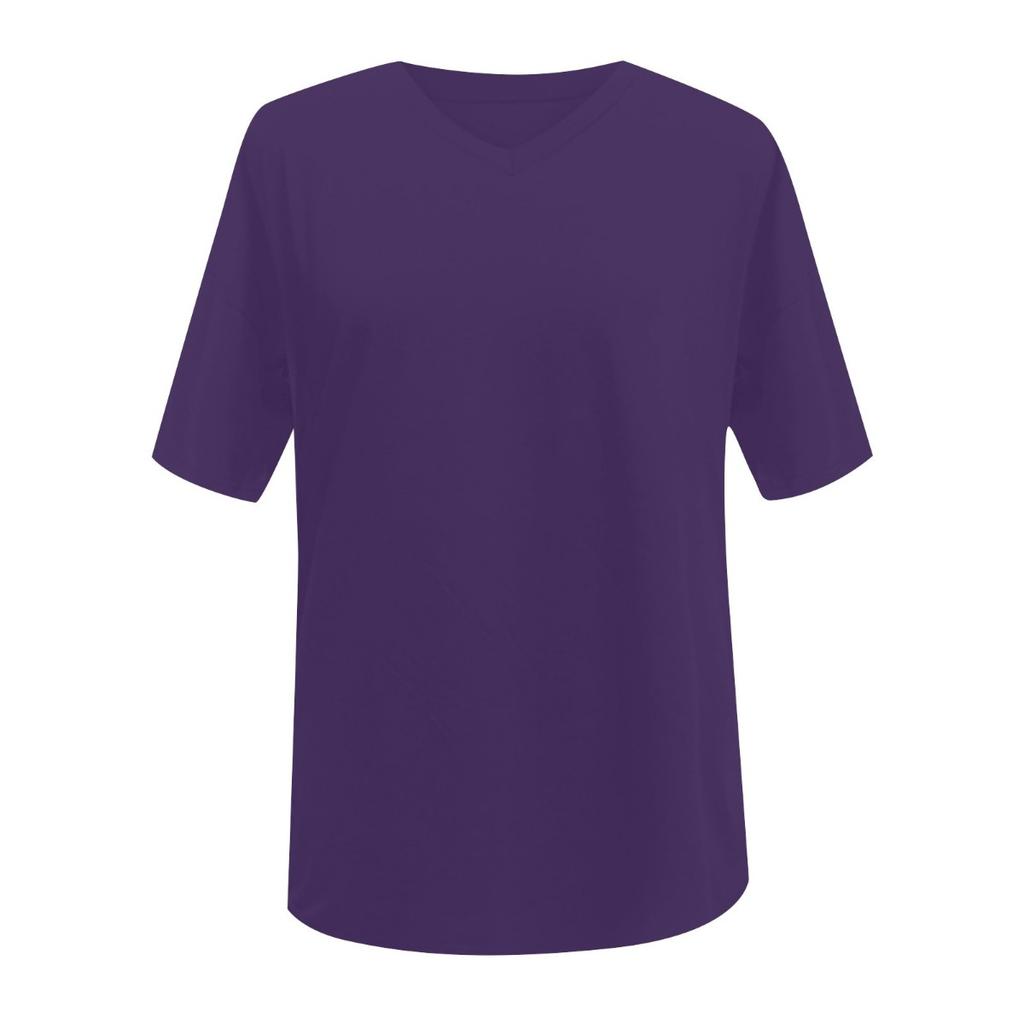 T-Shirt im Vintage-Urlaubsstil, lässiges Urlaubs-T-Shirt mit V-Ausschnitt und kurzen Ärmeln, großes Kurzarm-T-Shirt für Damen