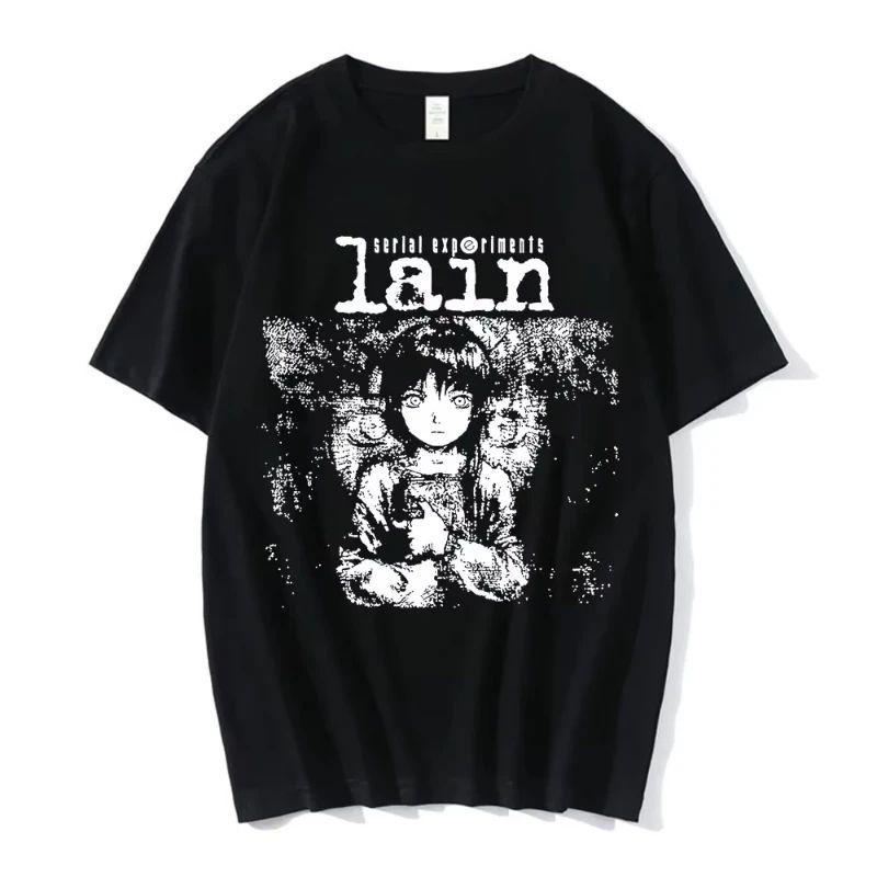 Anime Serial Experiments Lain T-Shirt Men Women Graphic T Shirts Unisex Iwakura Manga Girl Sci Fi Short Sleeve Tee