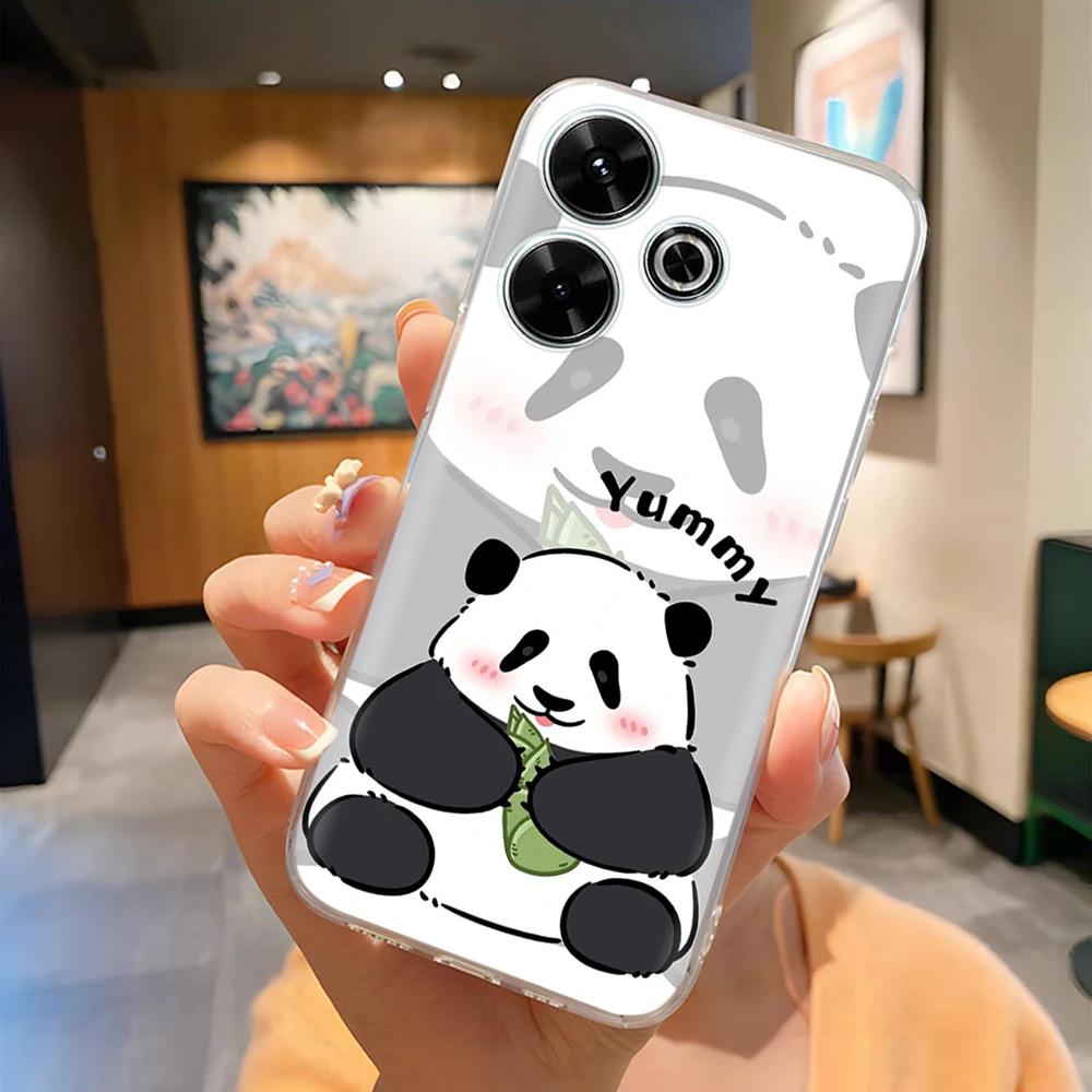 Klare Handyhülle für Poco F6 Weiches TPU-Silikon Niedliches Kaninchen Leichte Rückabdeckung für Xiaomi Poco F6 PocoF6 Pro Funda Cases Capa