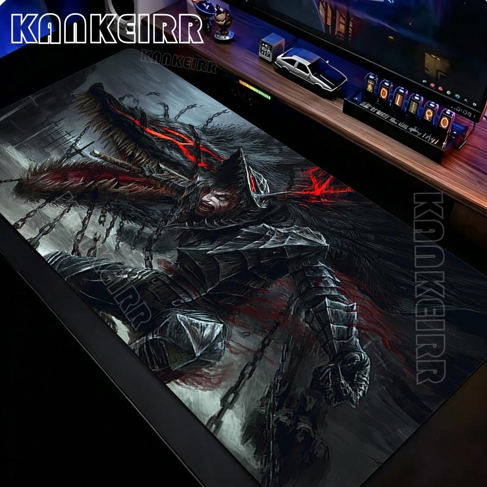 Berserk Guts Anime Mouse Pad Long Desk Pads Large Computer Office Game Table Mats Xxl Rubber Antislip Gaming Keyboard Mousepads
