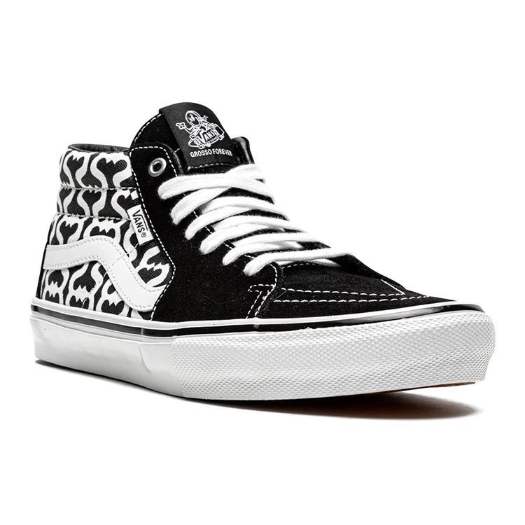 Supreme x Vans Grosso Mid Monogram S - Black Unisex Sneakers White VN0A5KS15XH