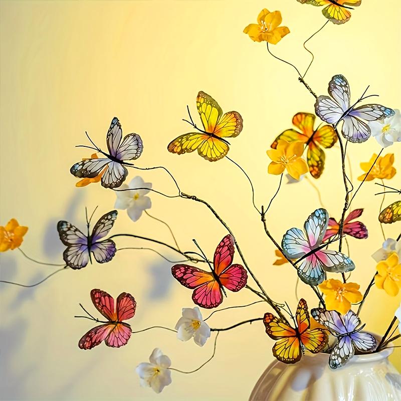 1PC With Flowers Artificial Flowers Dead Branches Flower Creative 12-fork Silk Flower Colorful 77cm