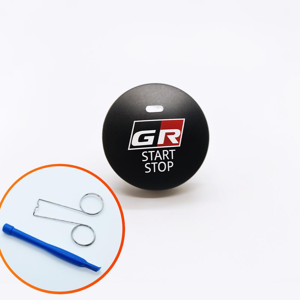 Car One-Click ABS Start STOP Engine Ignition Button Switch Decal Modification Interior Accessories For Toyota Gazoo Racing