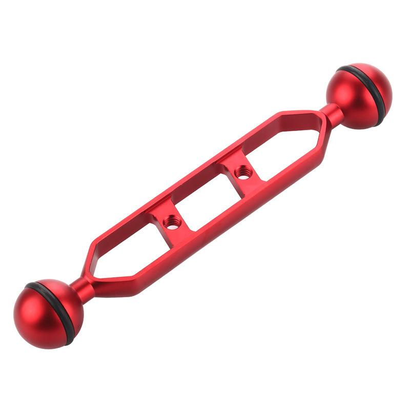 

1 Ball Head Adapter 5 7 9 11 inch Dual BallHead Extension Arm for GoPro Underwater Butterfly Clamp Mount Scuba Diving Lights 7 inch-178mm Red