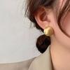 Silver Needle Round Earrings Simple Retro Earrings Gold Personality Four Seasons Versatile Round Earrings