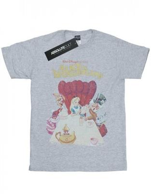 Girls Alice In Wonderland Retro Poster Cotton T-Shirt