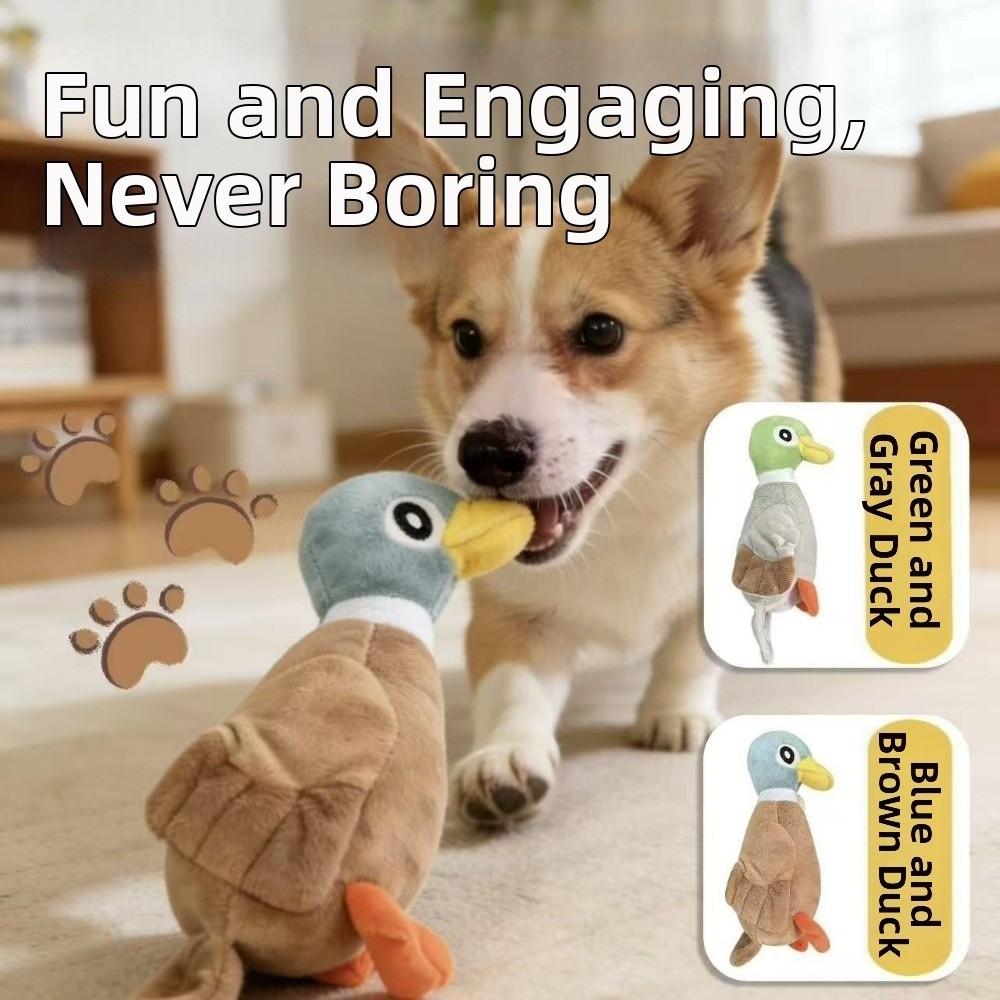 Bite-resistant Plush Duck Dog Toy Soft Plush Dog Chew Toy Cute Design Squeaky Dog Toy Puppy Play