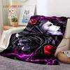 Skull Dead Girl 3D Gothic Horror Female Rose Soft Flannel Blanket for Beds Bedroom Sofa Picnic,Throw Blanket for Cover Leisure