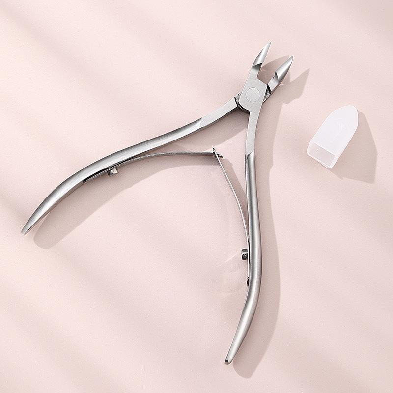 Double Spring Stainless Steel Cuticle Pliers Set - Nail Art Tools for Trimming Cuticles, Ingrown Toenails, and Nail Grooves