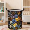 1pc, Blooming Floral with Colorful Butterfly Laundry Basket with Handles, Foldable Laundry Hamper Organizer for Dorm Bedroom Bathroom Decor, Clothes S
