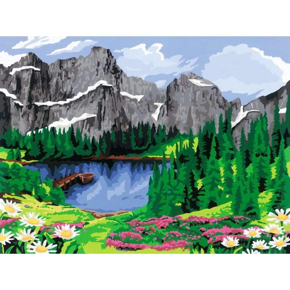Ravensburger CreArt Mountain View 20155 6 (Coloring Book Paint by Numbers Oil Painting Art Painting)