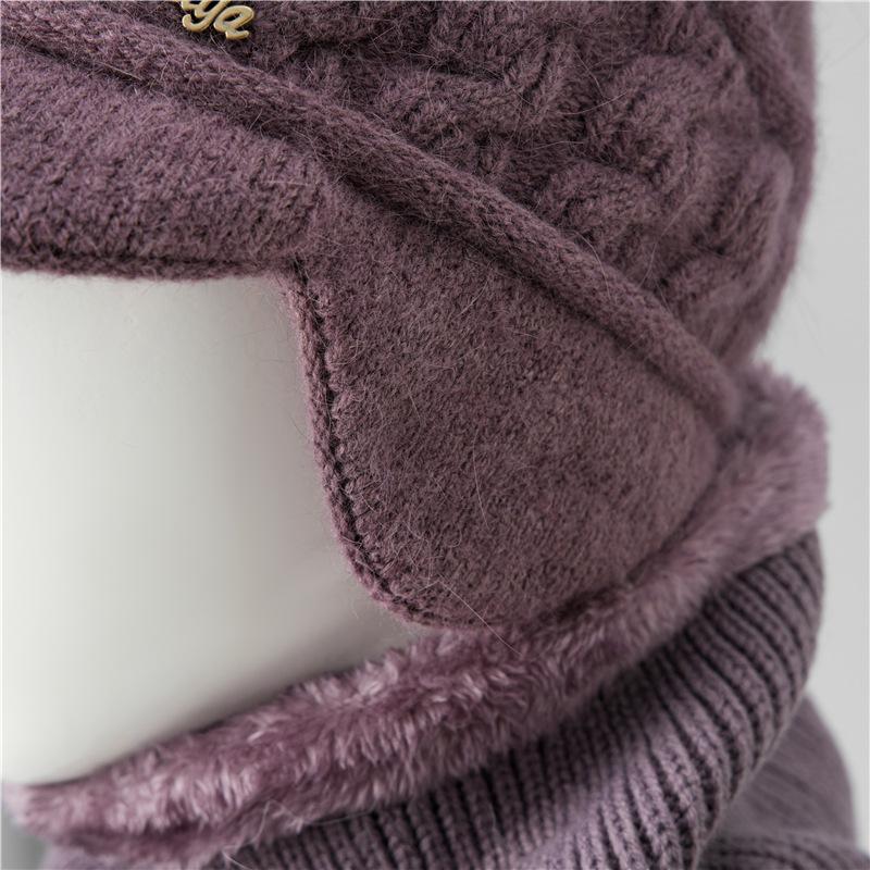 Thickened Fleece, Female Winter Elderly Ear - Protector Wool Hat, Warm for Cold Weather