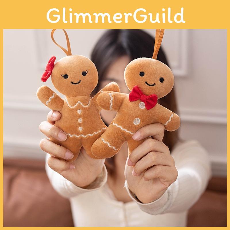 Weihnachten Lebkuchenmann Anhänger Plüschtier Puppe Feiertagsdeko Paar Schlüsselanhänger