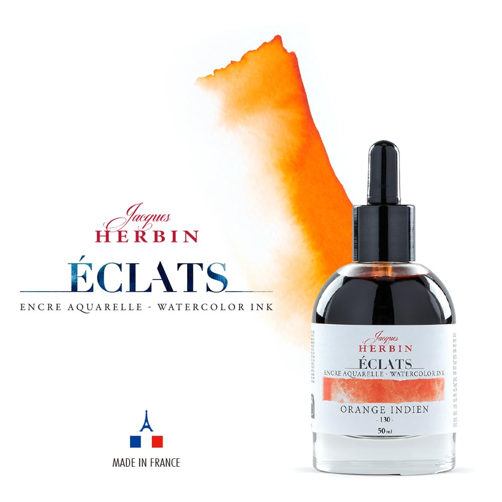 Herbin Watercolor Eclat Hb16115 Ink, Dye, 50ml, Mandarin,