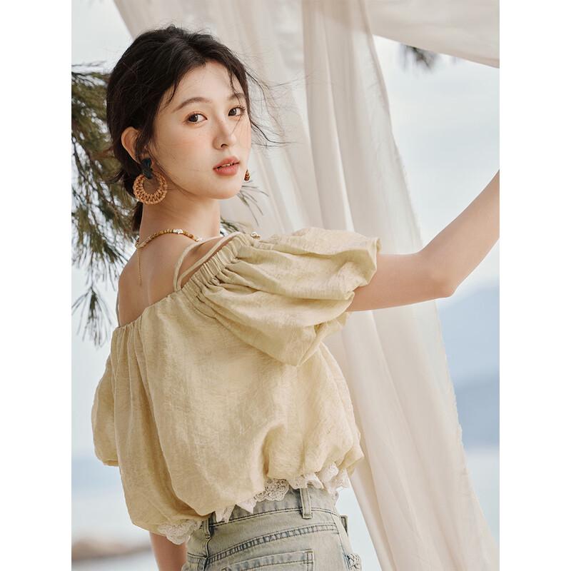 Mishow French Off-Shoulder Tencel Blouse
