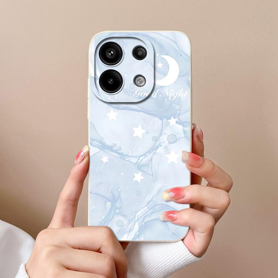 For Xiaomi Poco M6 Pro 4G 5G Casing Fashion Black Coconut Tree Liquid Silicone Soft TPU Cover For XiaomiPocoM6 M6Pro 4G 5G Funda