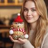 500ml Creative Cartoon Bear Shaped Cup With Hat Scarf Milk Tea Cup Coffee Mug Beverage Bottle PET Microwave Safe Christmas Gift