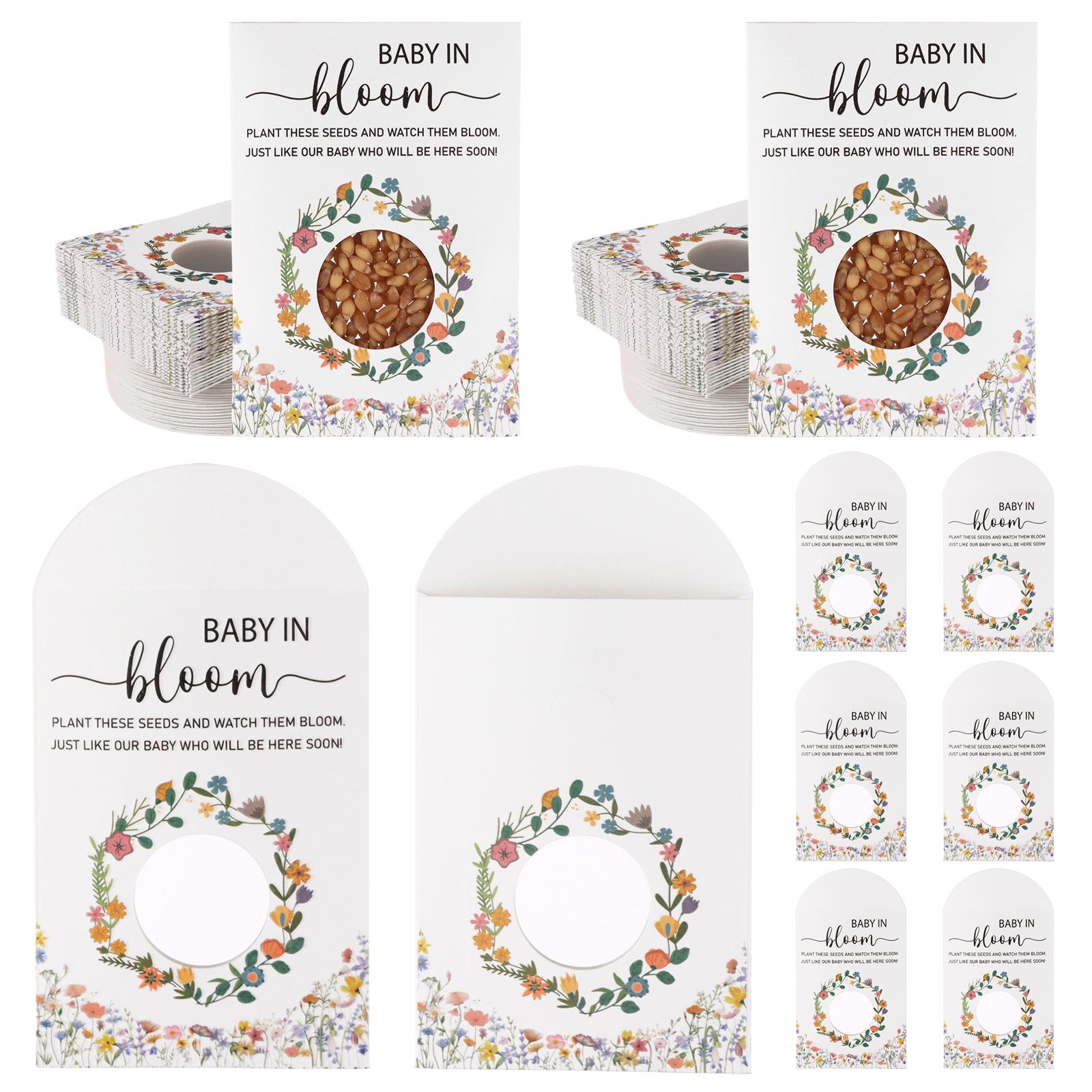 

100 Pack Baby Shower Party Favors For Guests Baby In Bloom Seed Organizer Storage Bags Wildflowers Envelopes Kraft Bag Seed Pack армия зеленый