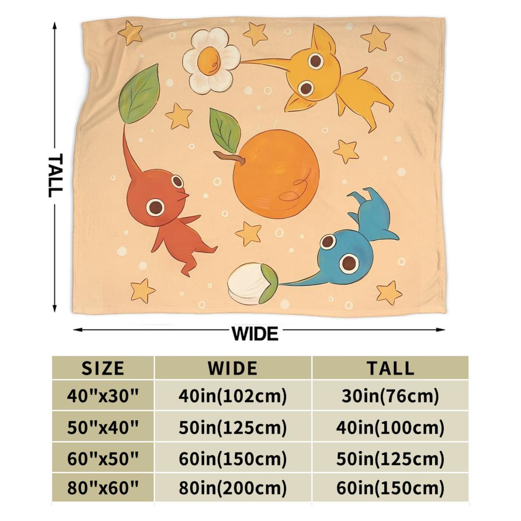 Little Pikmin Plush Blanket Students Game Flannel Throw Blanket For Couch Chair Sofa Bed Soft Warm Custom Quality Bedspread Gift