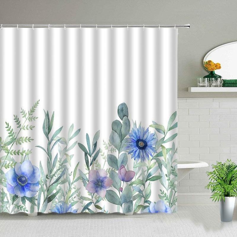 Flower Butterfly Pattern Shower Curtain Waterproof Bathroom Shower Curtains Elephant Bathroom Decor 3d Print Bath Curtain