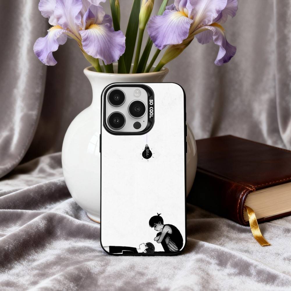 

G-Game O-Omori-L Phone Case For iPhone17,16,15,14,13,12,11 Plus,Pro Max Black Candy Silver Plated Cover iPhone17air