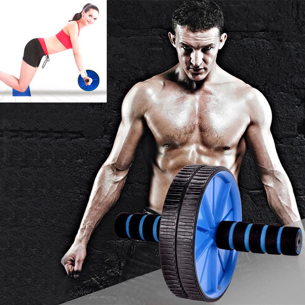 Gym Fitness Equipment Muscle Doublewheeled Updated Abdominal Wheel Roller uygun fiyatlı satın