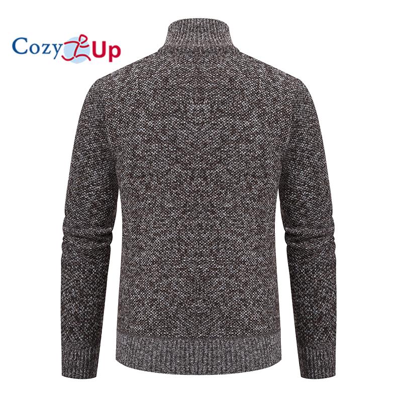 Cozy Up Pánská bunda podzimní a zimní trend Pohledný pánský volný ležérní fleecový svetr Univerzální pletený svetr na zip Cardigan