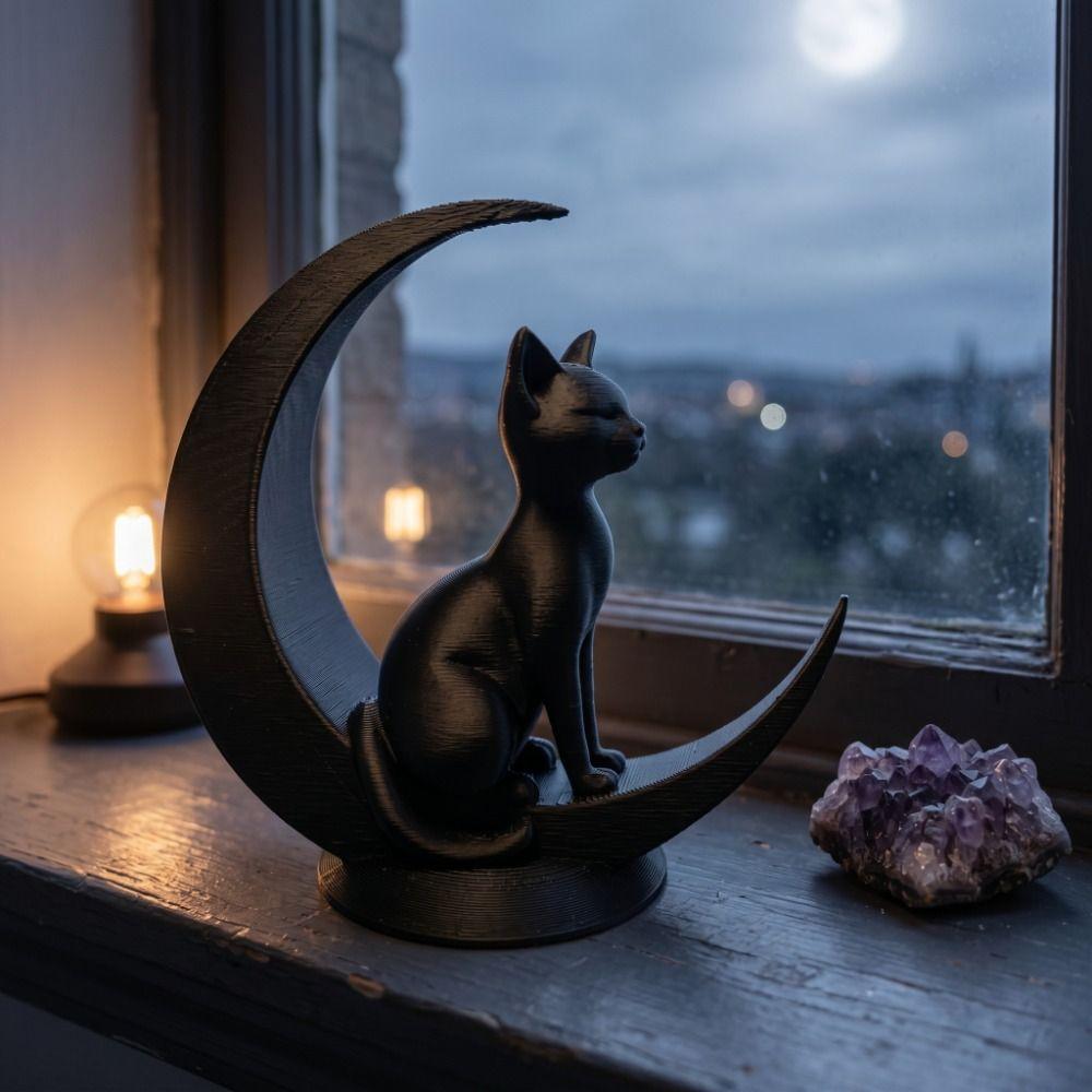 3D Printed Cat Sculpture Art Crafts Desktop Decoration Cat Figurine Cat Statue  Table