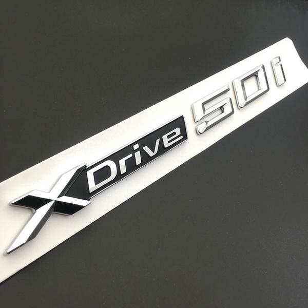 

ABS Chrome Car XDrive Emblem Trim Sticker X Drive 20i 25i 28i 30i 35i 40i 48i 50i For X1 X3 X4 X5 X6 50I