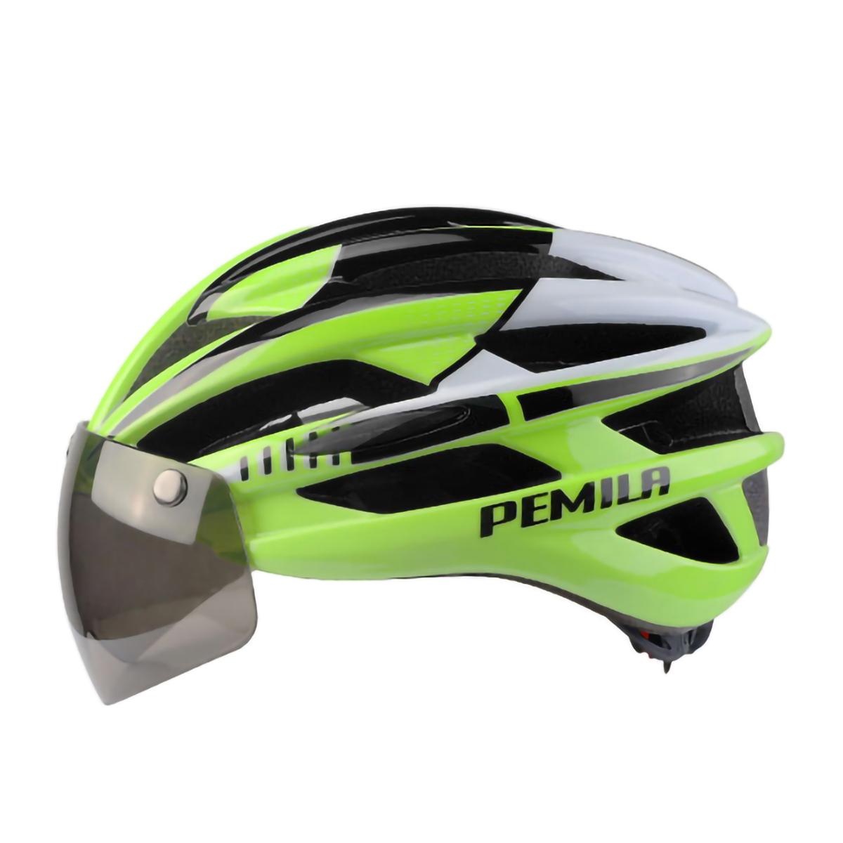 

PEMILA Cycling Helmet Man Women Goggle E-bike Helmet Road Mountain Bike Helmet Lens For Riding Bicycle Sports Skateboard Scooter L58-62CM