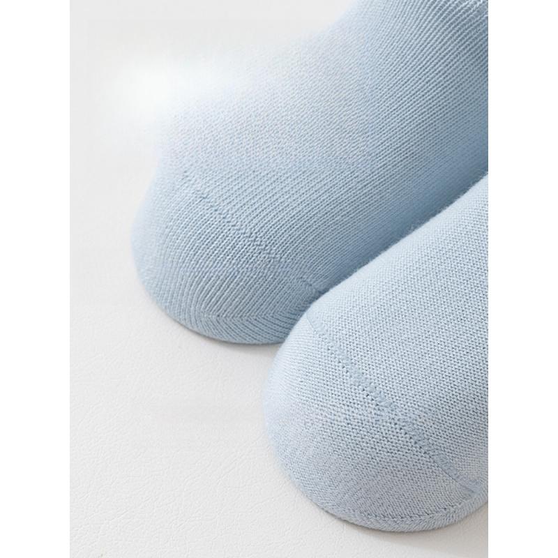 Babysokker Høst Nye Ensfarvede Kjemmet Bomull Midt-legg Sokker Sømløse Tegneserie Babysokker Klasse A