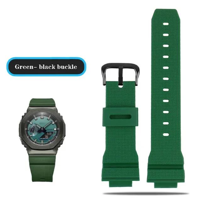 

Ремінці для годинників Casio G-Shock GM-2100 GM-S2100 GA-2100 GM-5600/GA5600 силіконові чоловічі спортивні водонепроникні аксесуари для годинника ремінець 16mm